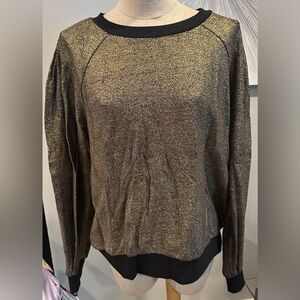 Brand new Express Metallic Gold and Black Knit Top in womens xl